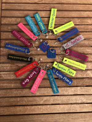 Personalisierbarer Schlüsselanhänger Fleece mit Schlüsselring