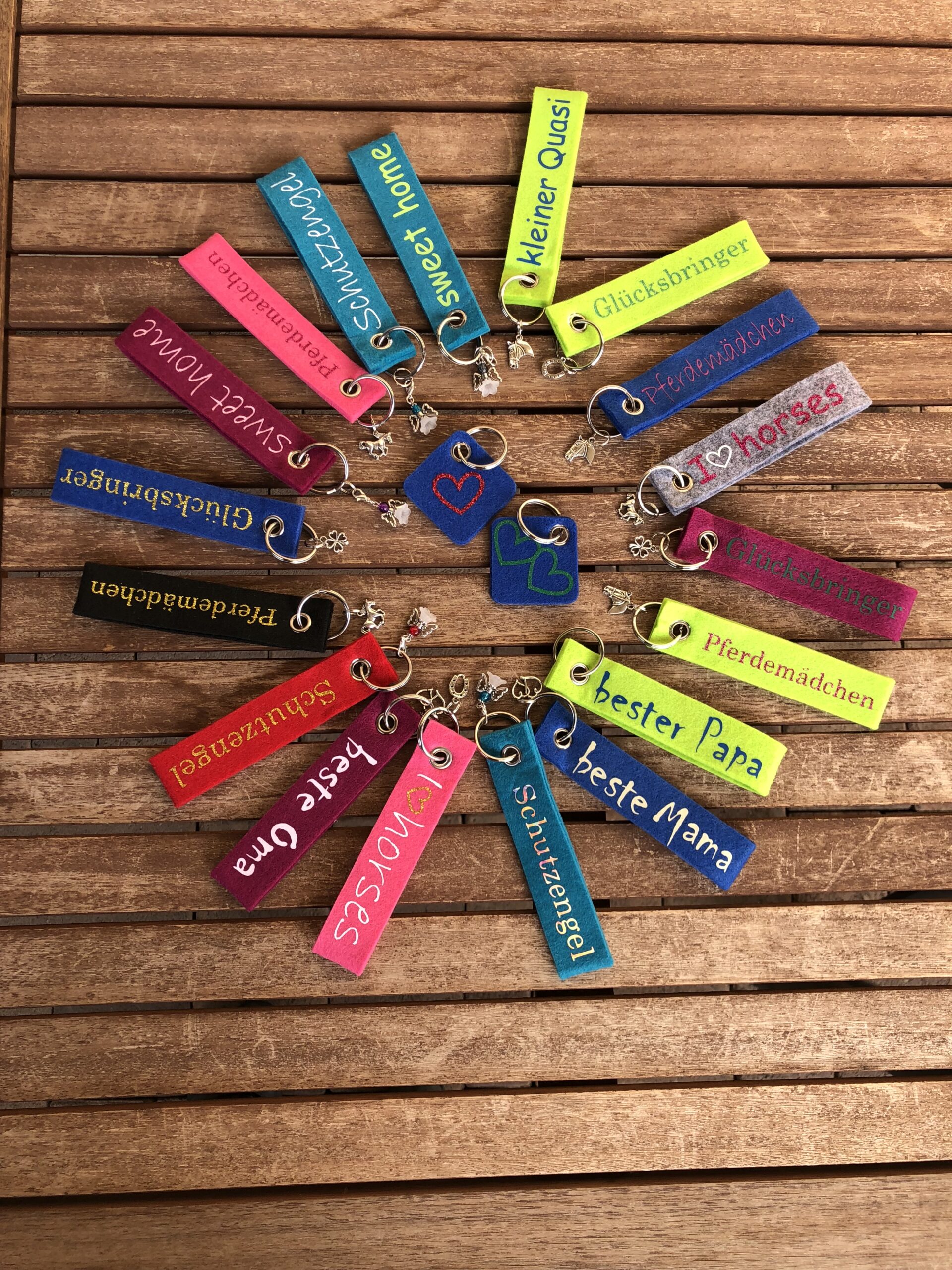Personalisierbarer Schlüsselanhänger Fleece mit Schlüsselring